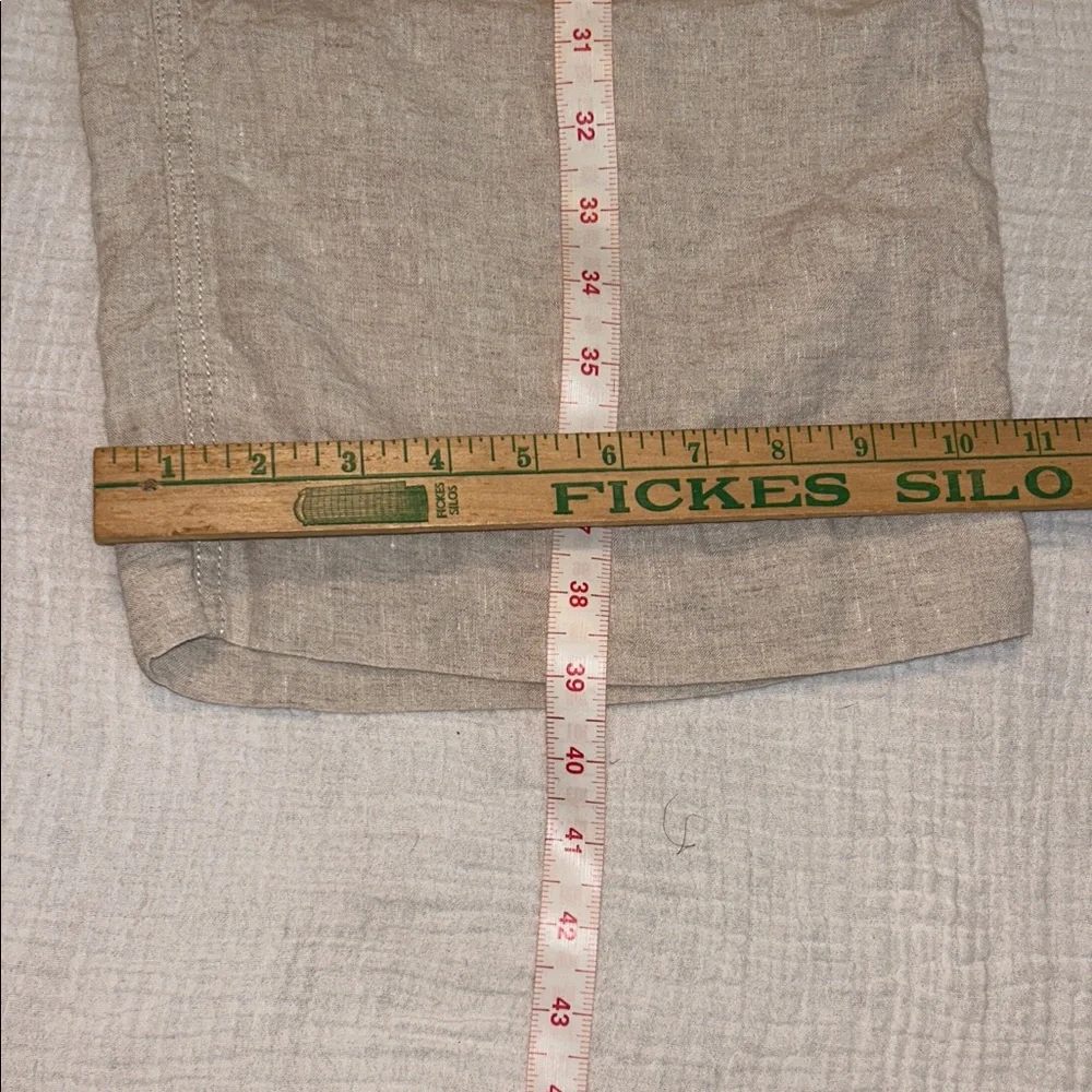 L.L. BEAN Women’s Pants Cream 16 100% Linen Wide Leg Resort Travel Preppy Artsy - Picture 7 of 11